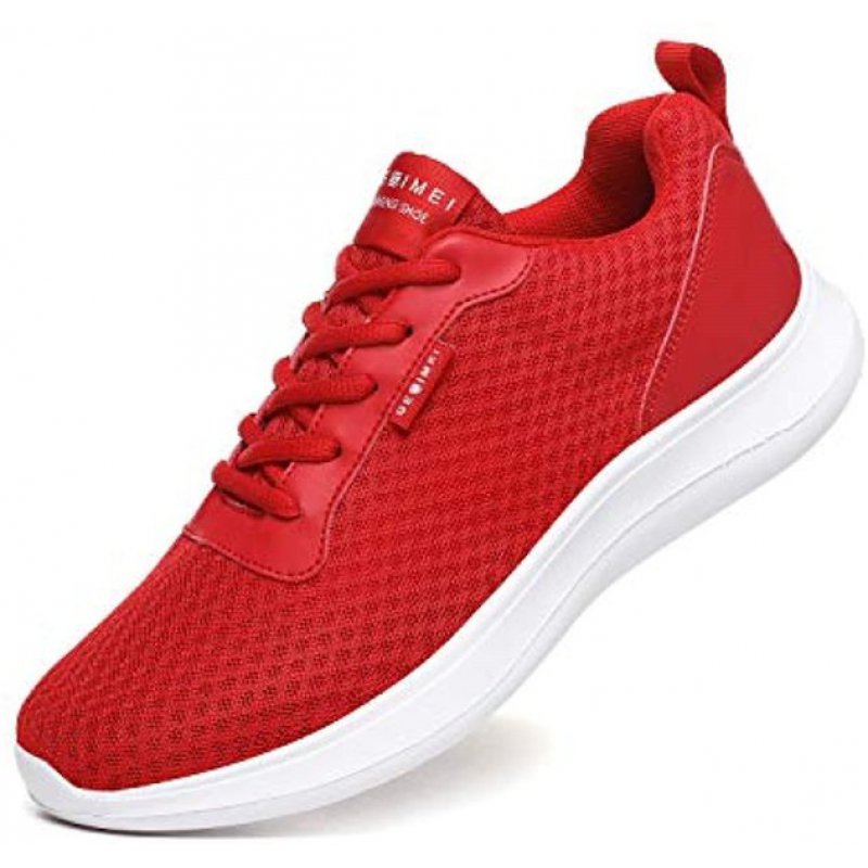 GESIMEI Men's Breathable Mesh Tennis Shoes Comfortable Gym Sneakers Lightweight Athletic Running Shoes Red GESIMEI Men's Breathable Mesh Tennis Shoes Comfortable Gym Sneakers Lightweight Athletic Running Shoes Red