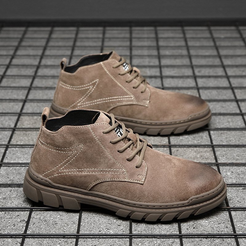 2021 autumn new men's leather Martin boots winter men's boots casual British tooling men's shoes boots men - Click Image to Close